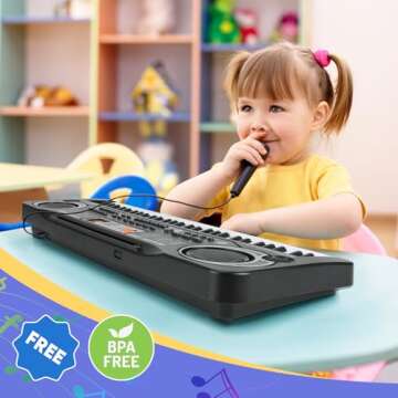 61 Key Electronic Keyboard for Kids with Microphone