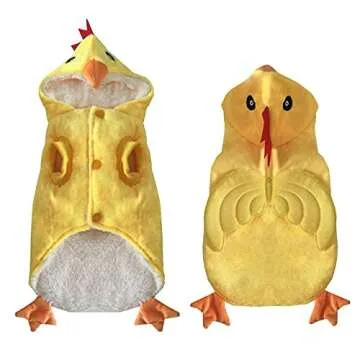 Filhome Dog Chicken Costume Pet Halloween Christmas Cosplay Costumes Funny Puppy Cat Winter Coat Hoodie Outfits Sweater Clothes