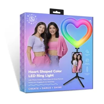 Dixie & Charli Heart Shaped Color LED Ring Light