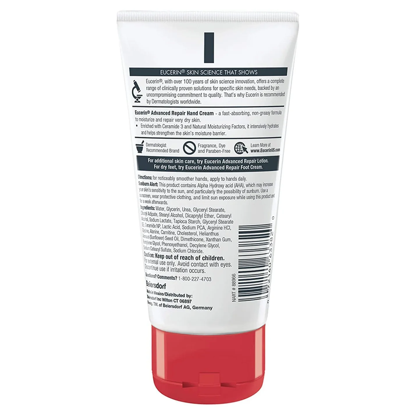 Eucerin Advanced Repair Hand Creme 2.7 oz Pack of 4