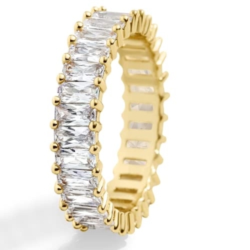 Aojun 14K Gold Eternity Ring for Women - Elegant & Stackable