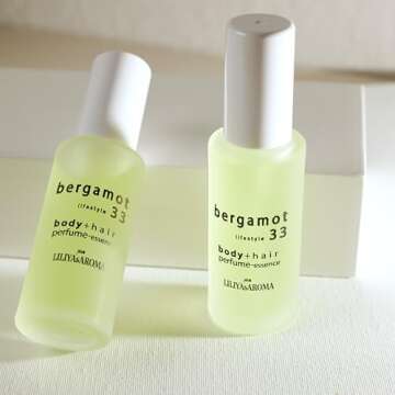 Liliya's Aroma Bergamot 33 Essence-Perfume for body and hair, Calabrian Bergamot, Pink Grapefruit & Vetiver Essential Oils, Gourmand Scent 1.8 Fl Oz