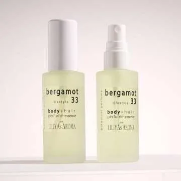 Liliya's Aroma Bergamot 33 Essence-Perfume for body and hair, Calabrian Bergamot, Pink Grapefruit & Vetiver Essential Oils, Gourmand Scent 1.8 Fl Oz