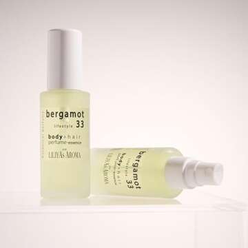 Liliya's Aroma Bergamot 33 Essence-Perfume for body and hair, Calabrian Bergamot, Pink Grapefruit & Vetiver Essential Oils, Gourmand Scent 1.8 Fl Oz