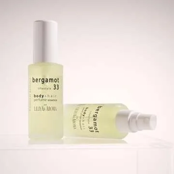 Liliya's Aroma Bergamot 33 Essence-Perfume for body and hair, Calabrian Bergamot, Pink Grapefruit & Vetiver Essential Oils, Gourmand Scent 1.8 Fl Oz