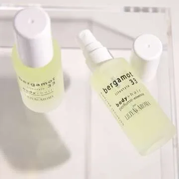 Liliya's Aroma Bergamot 33 Essence-Perfume for body and hair, Calabrian Bergamot, Pink Grapefruit & Vetiver Essential Oils, Gourmand Scent 1.8 Fl Oz