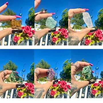 UU UNIHOM 3 lbs Bulk Rough Madagascar Stones Mix Large 1" Natural Raw Stones Crystal for Tumbling, C...