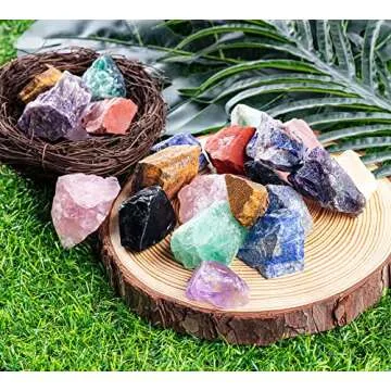 UU UNIHOM 3 lbs Bulk Rough Madagascar Stones Mix Large 1" Natural Raw Stones Crystal for Tumbling, Cabbing, Fountain Rocks, Decoration,Polishing, Wire Wrapping, Wicca Reiki Crystal Healing
