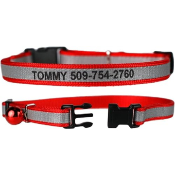 Personalized Reflective Cat Collar with Engraving