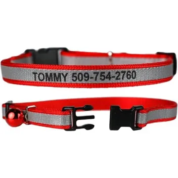 Personalized Reflective Cat Collar with Engraving