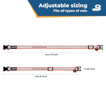 Personalized Reflective Cat Collar with Engraving