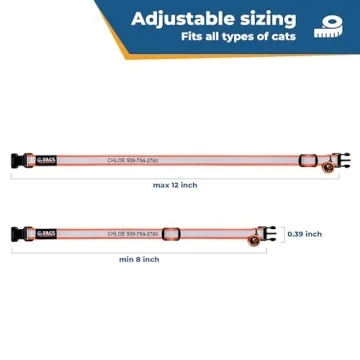 Personalized Reflective Cat Collar with Engraving