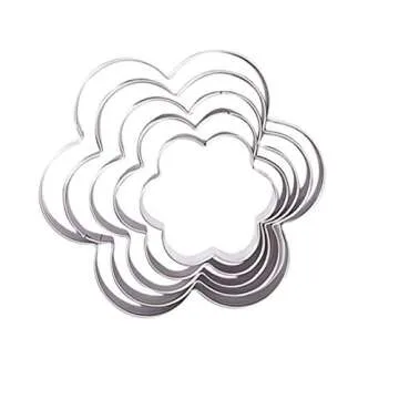 Tmflexe Flower Cookie Cutter Set - 5 Unique Stainless Steel Shapes for Creative Baking