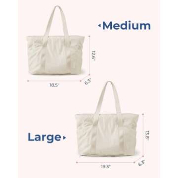 BAGSMART Tote Bag for Women with Zipper, Gym Tote with Compartments, Work Tote Nurse Dance Yoga Bag for Sport, Travel