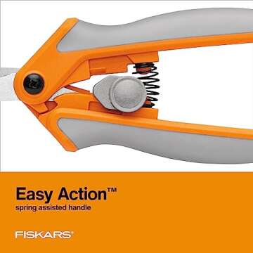 Fiskars RazorEdge Micro-Tip Easy Action Scissors - 6" - Stainless Steel Fabric Scissors - Arts and Crafts - Orange