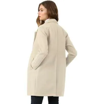 Allegra K Women's Double Breasted Winter Coat