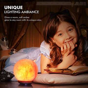 Himalayan Glow Wide Hand Carved, 8-11 LBS, Natural Globe Salt Lamp - 1451