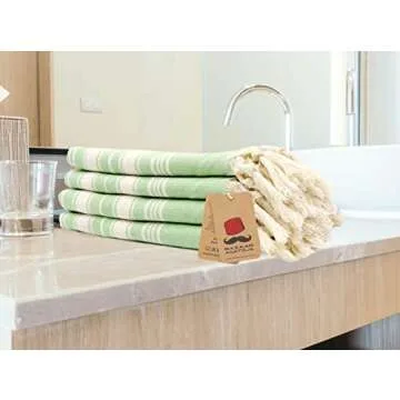 Bazaar Anatolia Hand Towels - Set of 4 | 39" x 19" - Decorative Turkish Hand Towel for Bathroom, 100...