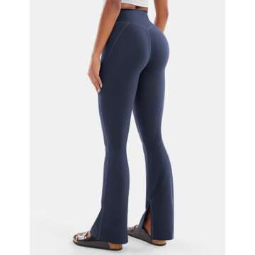 VOYJOY High Waist Split Hem Leggings for Women