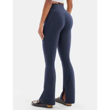 VOYJOY High Waist Split Hem Leggings for Women