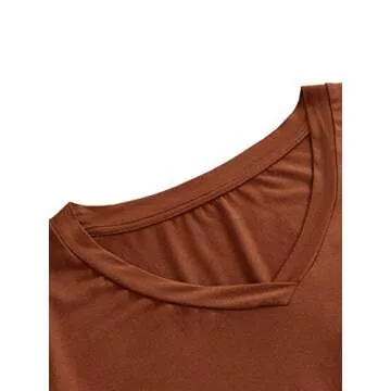 Floerns Women’s V Neck Short Sleeve Casual Tee Shirt