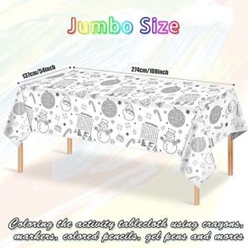 Christmas Activity Tablecloth 54x108 for Holiday Fun
