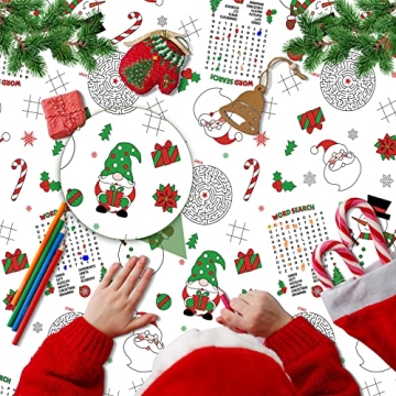 Christmas Activity Tablecloth 54x108 for Holiday Fun