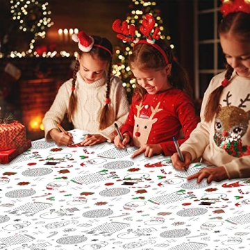 Christmas Activity Tablecloth 54x108 for Holiday Fun