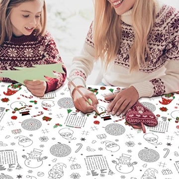 Christmas Activity Tablecloth 54x108 for Holiday Fun