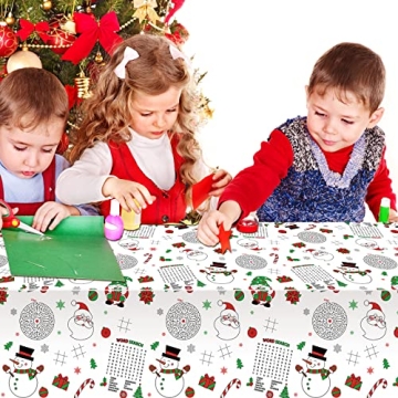 Christmas Activity Tablecloth 54x108 for Holiday Fun