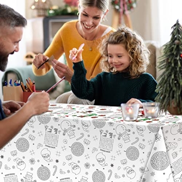 Christmas Activity Tablecloth 54x108 for Holiday Fun
