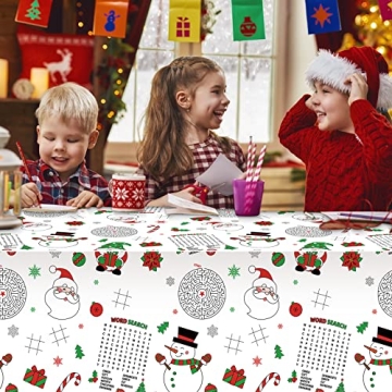 Christmas Activity Tablecloth 54x108 for Holiday Fun