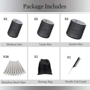 OEIEZ Hair Roller Set,Velcro Rollers for Hair,Heatless Hair Curlers, Salon Hairdressing Curlers, DIY...