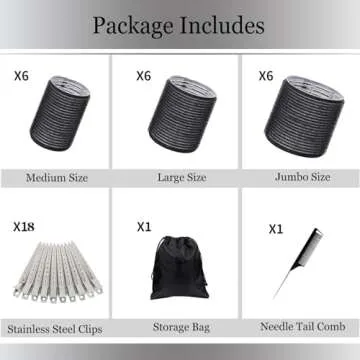 OEIEZ Hair Roller Set,Velcro Rollers for Hair,Heatless Hair Curlers, Salon Hairdressing Curlers, DIY...