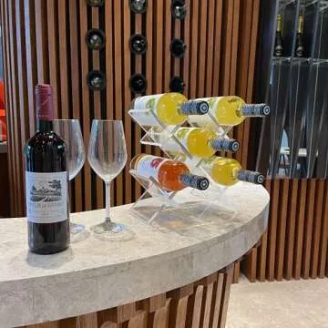 Wine Rack Countertop Lattice Freestanding 5 Bottle Wine Holder Modern Transparent Acrylic Plastic Fr...