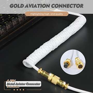 ATTACK SHARK Custom Coiled USB C to A Cable for Gaming Keyboard,Double-Sleeved Starlight Braided Cab...