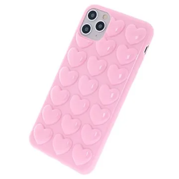 DMaos Cute iPhone 11 Case with Bubble Hearts for Women