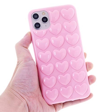 DMaos Cute iPhone 11 Case with Bubble Hearts for Women