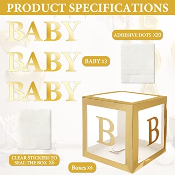 Keencopper Gold Baby Shower Boxes for Celebrations