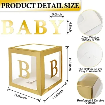 Keencopper Gold Baby Shower Boxes for Celebrations