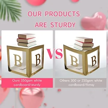 Keencopper Gold Baby Shower Boxes for Celebrations