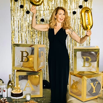 Keencopper Gold Baby Shower Boxes for Celebrations