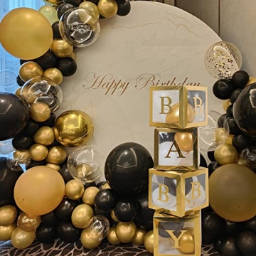 Keencopper Gold Baby Shower Boxes for Celebrations