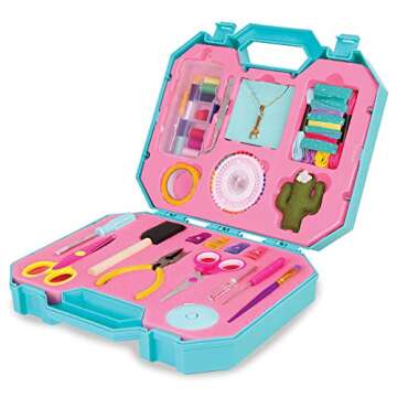 Make It Real GoldieBlox - Craft Essentials Tool Kit STEM Arts and Crafts Kit - 90 Piece Tool Set - Includes Screwdriver Set, Pliers - Signature Wrench Necklace Included