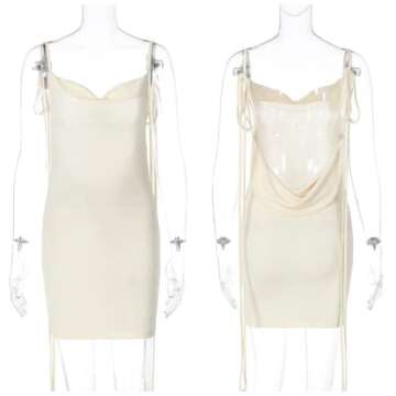 JUMISEE Women Sexy Backless Draped Mini Dress