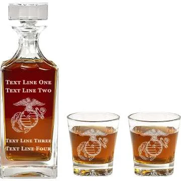 Marine Corps Eagle Globe & Anchor Decanter Set