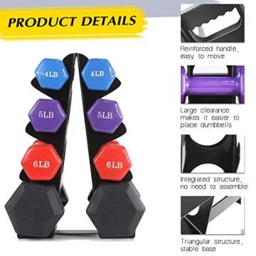 Dumbbell rack 4 tier, Multilevel Weight Storage Organizer, Dumbbell Rack Stand Only for Home Gym Weight Rack for Dumbbells