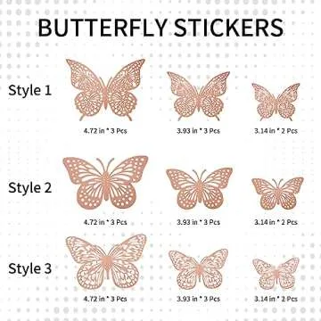 24 PCS 3D Butterfly Wall Decor for Parties and Home