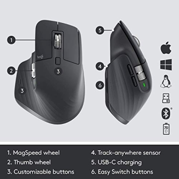 Logitech MX Master 3 Wireless Mouse - Optimal for Productivity