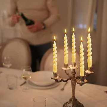 Elegant Spiral Taper Dinner Candles - Eco-Friendly, Unscented